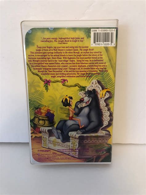 Walt Disneys The Jungle Book Vhs 1991 Black Diamond Edition Clamshell