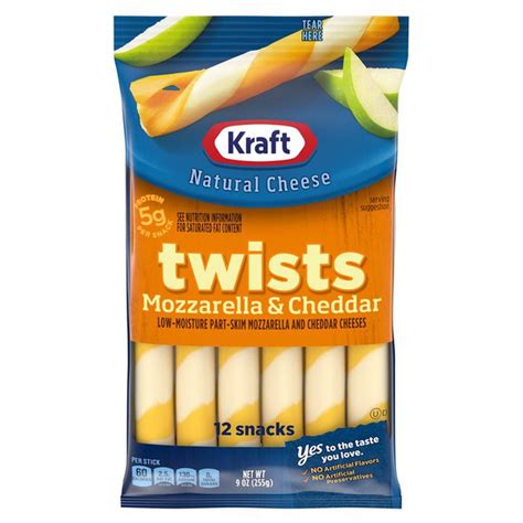 Kraft Twists String Cheese Mozzarella And Cheddar Cheese Snacks 9 Oz Instacart