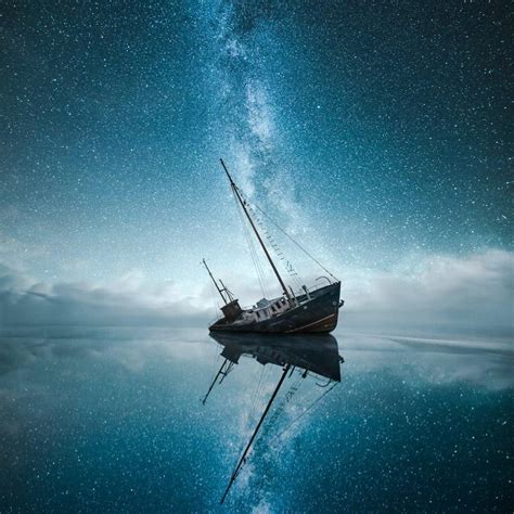 Shipwreck Under The Milky Way Starry Night Sky Night Skies Sky Night
