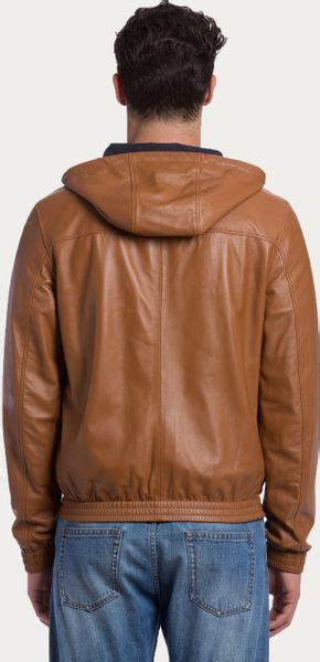 Bally Reversible Leather Jacket In Brown For Men Tan