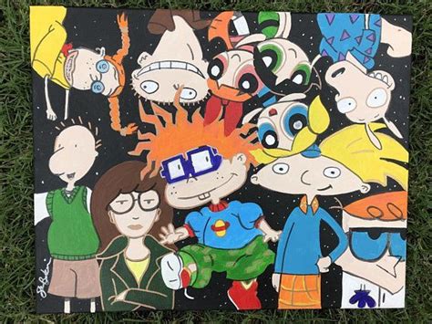 Drawing Cartoon 90s Cartoon Mashup Cartoons Animation Art Wall