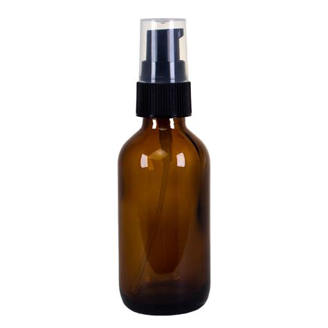 Amber Glass Bottle With Treatment Pump Essential Nature Inc