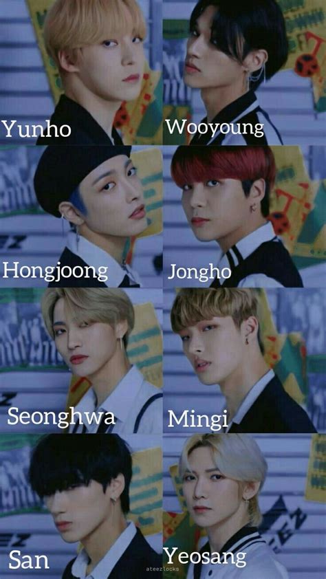 Membros Do Ateez Nomes Kpop Girl Groups Pop Bands Korean K Pop