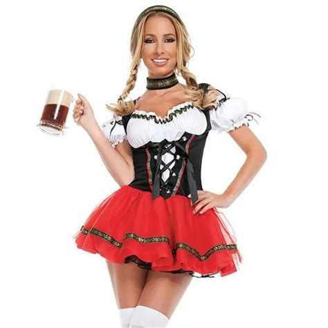 2017 Sexy Adult Beer Girl Festival Dresse Halloween Costume French Cosplay Oktoberfest Maid