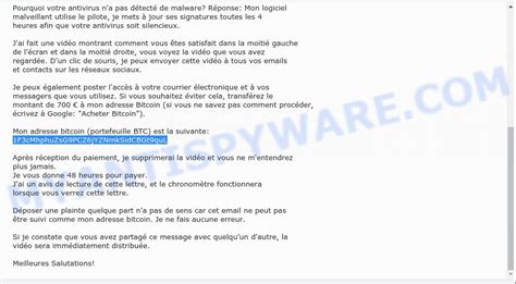Here's how to avoid them: 1F3cMhphuZsG9PCZ6jYZNmkSidCBGt9quL Bitcoin Email Scam