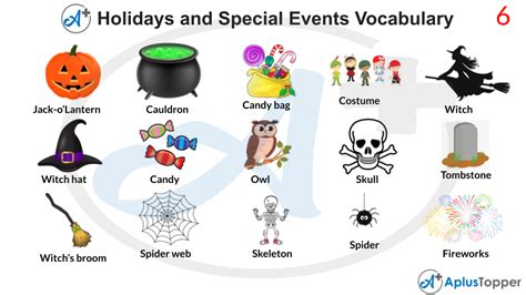 Holidays And Special Events Vocabulary List Of Holidays And Special