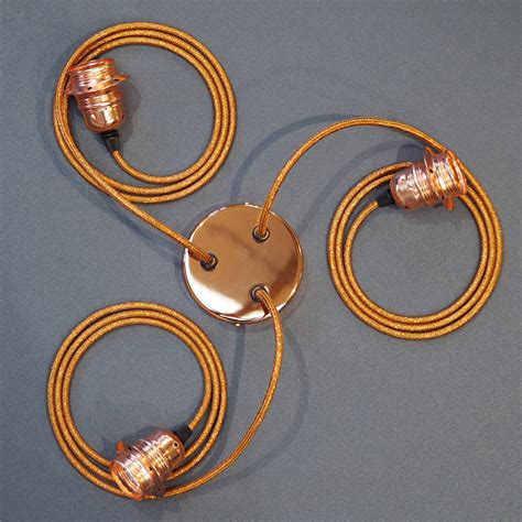 Copper ceiling pendants lend an elegant touch in this rustic industrial office. Copper Three Way Ceiling Rose Pendant Kit By Quirk ...