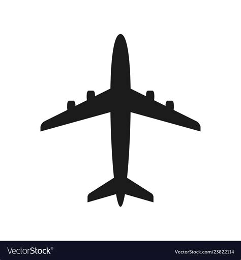 Plane Silhouette Solid Royalty Free Vector Image