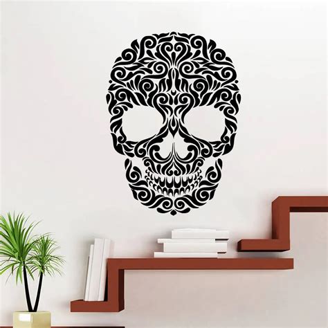 Skull Wall Decal Gothic Wall Sticker Sugar Skull Wall Art Home Decor