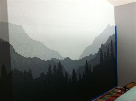 One theory is that having a positive outlook enables you to cope better with stressful situations, which reduces the harmful health effects of stress on your body. Mural #2: moody mountains for Maren. | Mountain mural ...