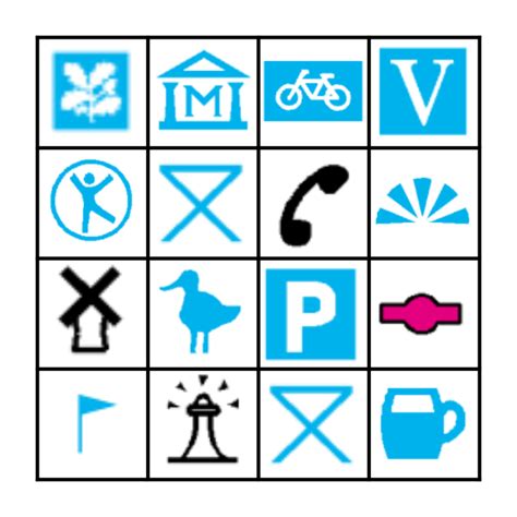Map Symbols Bingo Card
