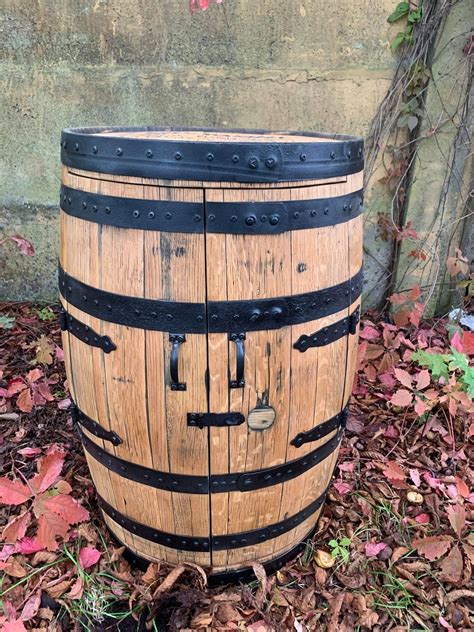 whisky barrel double door cabinet barrel liquor cabinet etsy