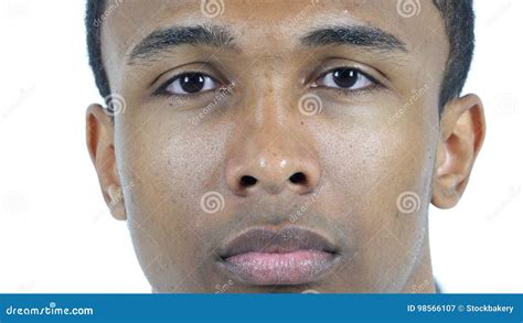 Close Of Black Man Face Stock Image Image Of Employee 98566107
