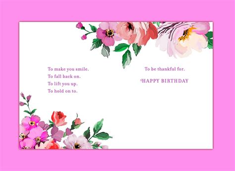 Personalized happy birthday cards make everyone's special day even more special. Flower Print With Pink Ribbon Birthday Card for Mom ...