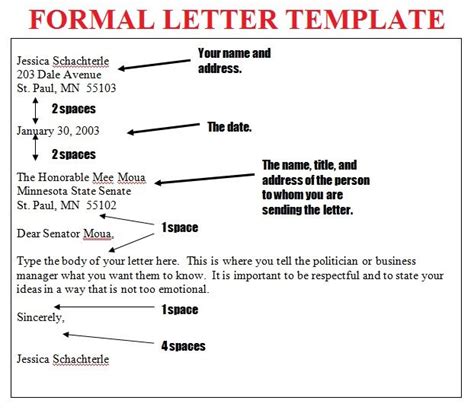 The example letter below shows you a general format for a formal or business letter. format of formal letter for school - Google Search ...