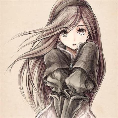 35 Long Hair Cute Anime Girl Drawing Anime Pencil Easy Drawings