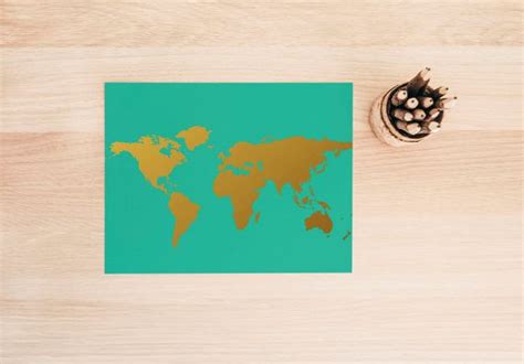 Printable Art Teal And Gold World Map Print By Wishfulprinting Travel