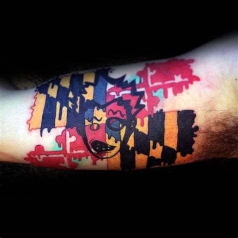 Our black tattoo towels are particularly great for black and grey artists! 50 Maryland Flag Tattoo Ideas For Men - State Flag Designs