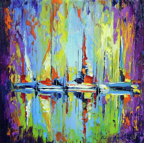Sailboats At The Pier Painting By Olha Darchuk Fine Art America
