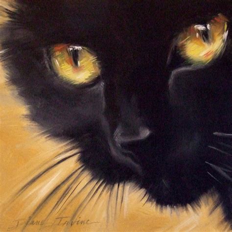 Paintings From The Parlor Black Cat Original Oil Painting By Diane