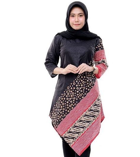 √ 45 Model Tunik Batik Modern Elegan Kerja And Kombinasi