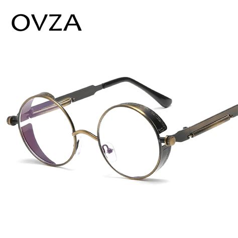ovza retro steampunk goggles glasses frames mens round women eyeglasses vintage optical frame