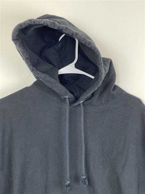 Vintage Champion Reverse Weave Fade Black Hoodie Swe Gem