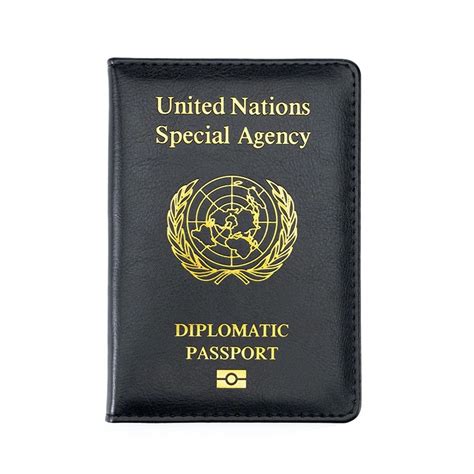 United Nations Diplomatic Passport Cover Black Passport Covers