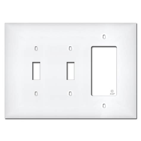 Midway White Plastic 2 Toggle 1 Rocker Switch Plate Covers