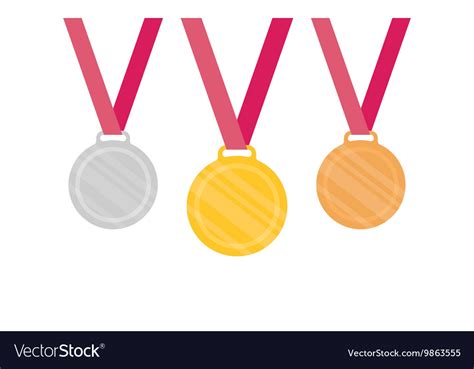 Gold Silver Bronze Medal Icon Royalty Free Vector Image