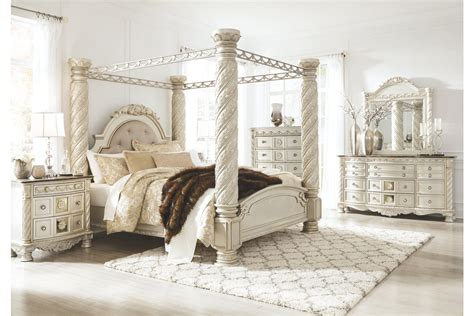 Wystfield master bedroom by ashley furniture | beaming with rustic cottage styling the wystfield bedroom set is perfectly posed with distressed finishing, white paneling and wire mesh details. Cassimore Nightstand | Ashley Furniture HomeStore | Canopy ...