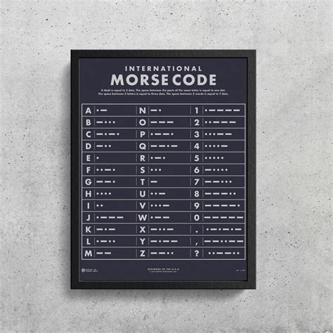 Morse Code Alphabet Wall Art Printable Morse Code Chart Etsy