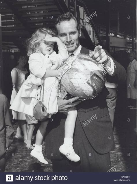 charlton heston at london airport with daughter holly hollywood star golden age of hollywood