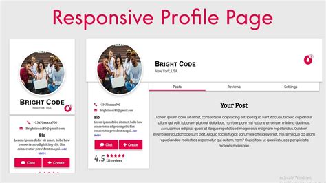 How To Create A Responsive User Profile Page Using Html Css Javascript