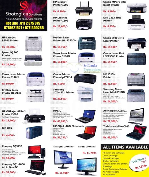 Best place to know about all desktop computer systems information, latest computer hardware price list in biggest computer market of india. Strategix 17 Jun 2012 » Strategix IT Solutions Printers ...