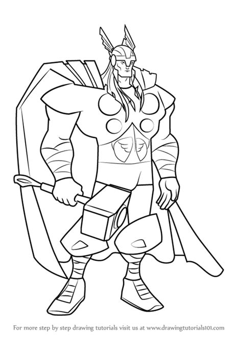 The avengers coloring pages for kids easy coloring pages for toddlers and drawing for kids baby toy art. Thor Avengers Drawing at GetDrawings | Free download