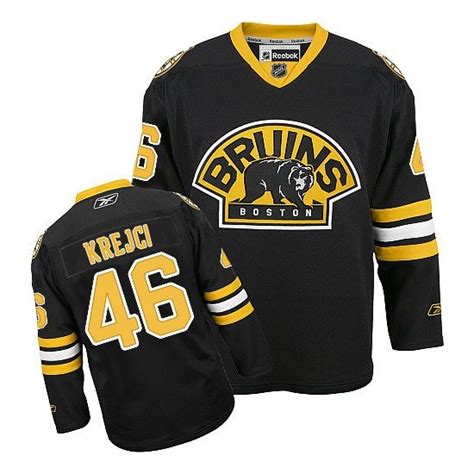 Reebok Youth Authentic Black Third Jersey Boston Bruins David Krejci 46