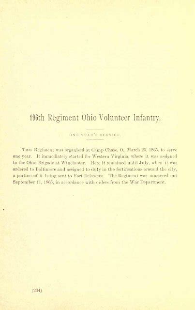 196th Ohio Infantry Soldier Roster Civil War Index