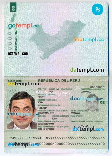 Peruvian Passport Example In Psd Format Fully Editable By Intempl