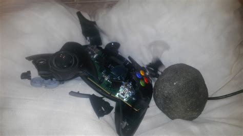Smashing An Old Xbox Controller With A Rock Youtube