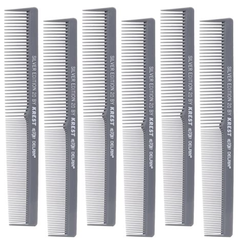 Krest Comb Silver Edition 20 Heat Resistant Barber Combs All Purpose