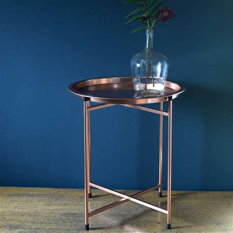 4.8 out of 5 stars. folding coffee table with round tray in copper by the ...