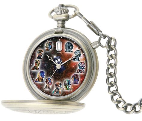Doctor Who Watch The Masters Fob Watch 50th Anniversary Silver Po