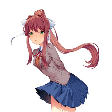 Smugika Monika With Her Head From The Valentines Day Artwork Ddlc