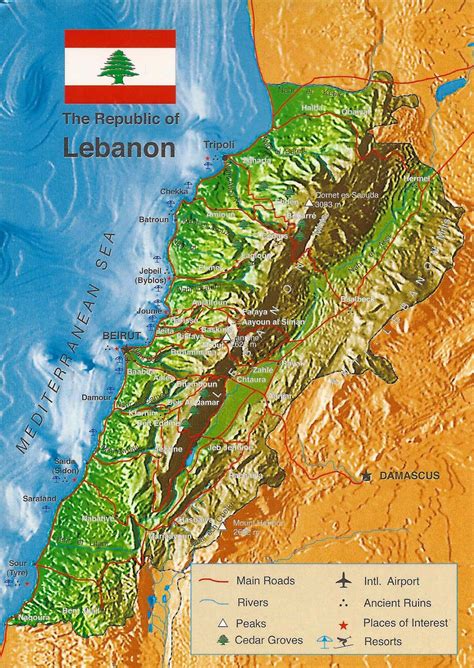 Lebanon from mapcarta, the open map. A Journey of Postcards: A map of Lebanon