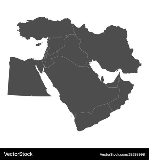 Map Middle East Royalty Free Vector Image Vectorstock