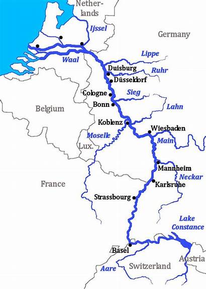 Rhine German River Germany Rivers Map Wine