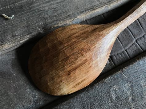 10” Cooking Spoon Wooden Spoon Hand Carved By The Large Apprentice