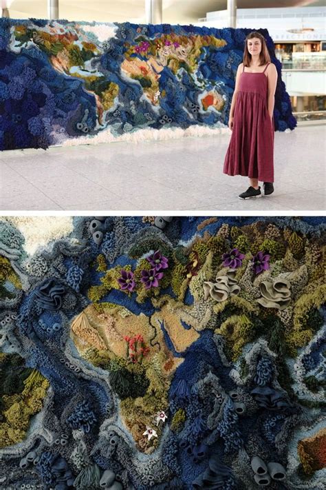 Artist Spends 520 Hours Reimagining World Map As A Giant 20 Foot Wide Tapestry Textile Artists