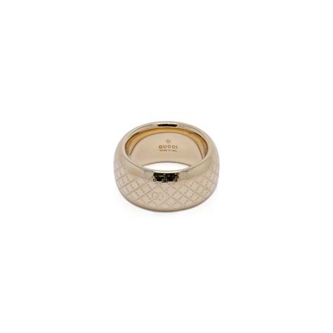Gucci 18k Gold Wide Diamantissima Band Ring Oliver Jewellery